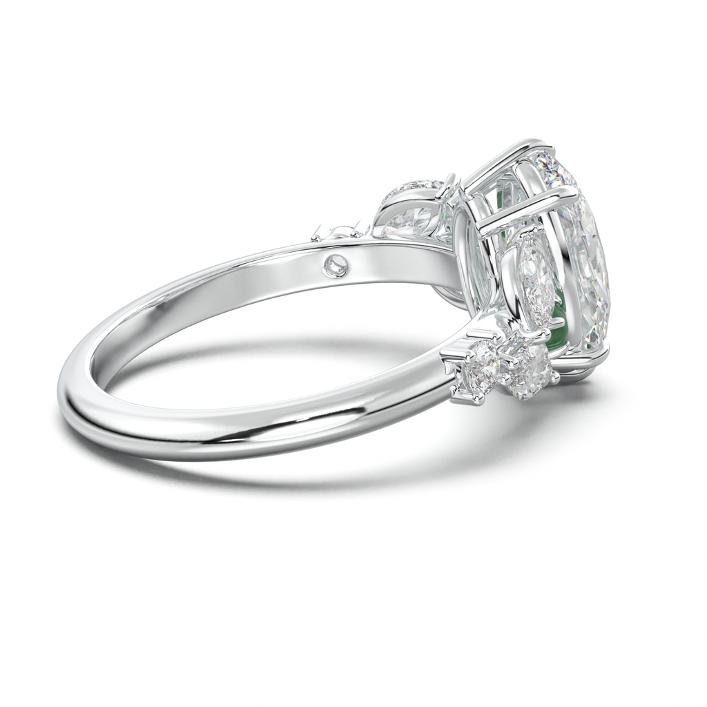Oval Marquise-Accent Engagement Ring