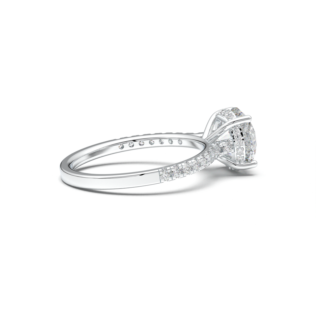 Round Pavé Engagement Ring