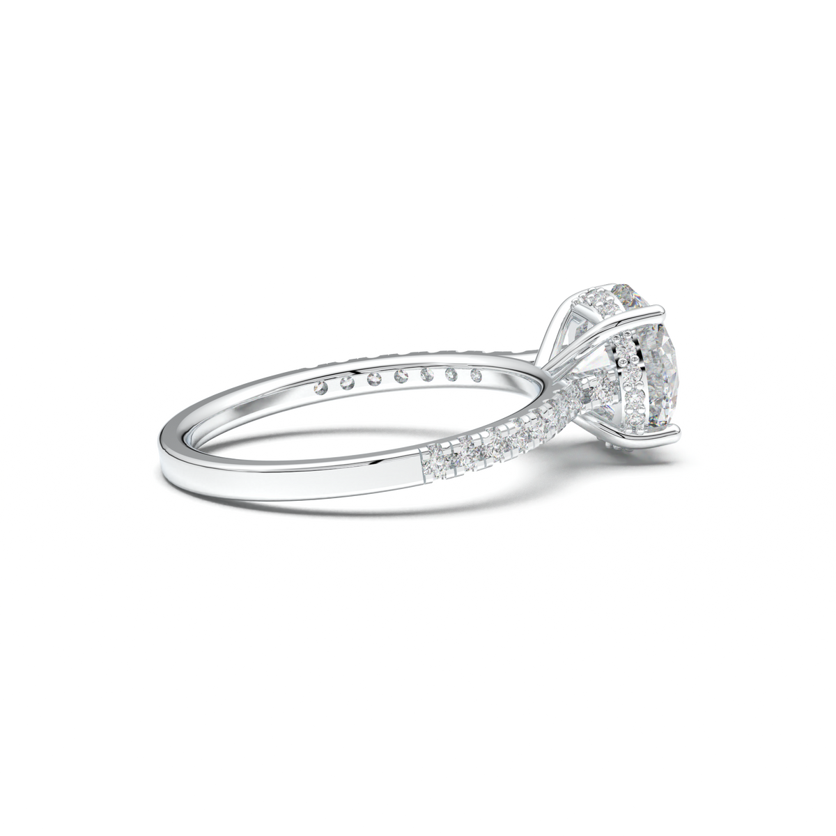 Round Pavé Engagement Ring