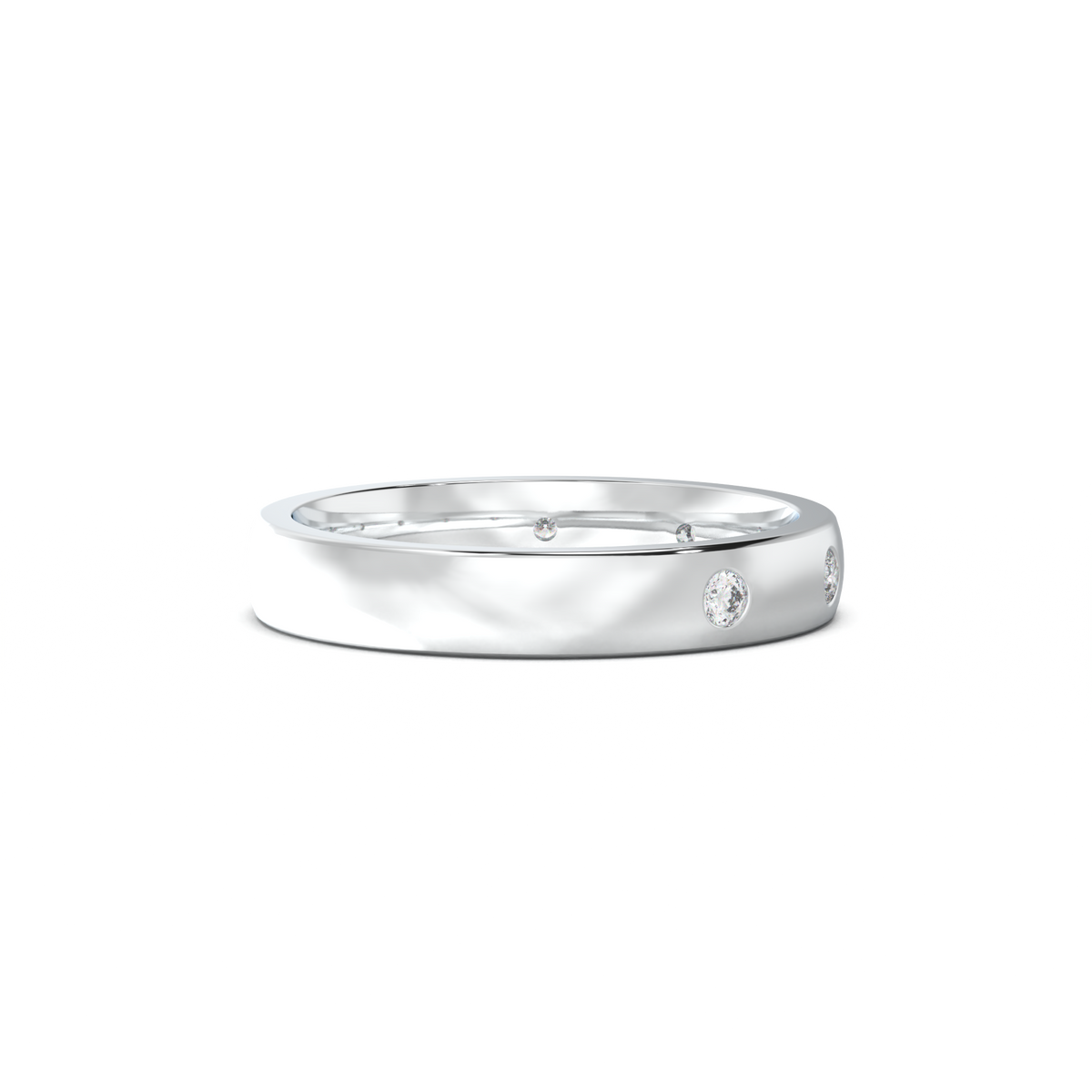 Five-Diamond Flush-Set Men's Band