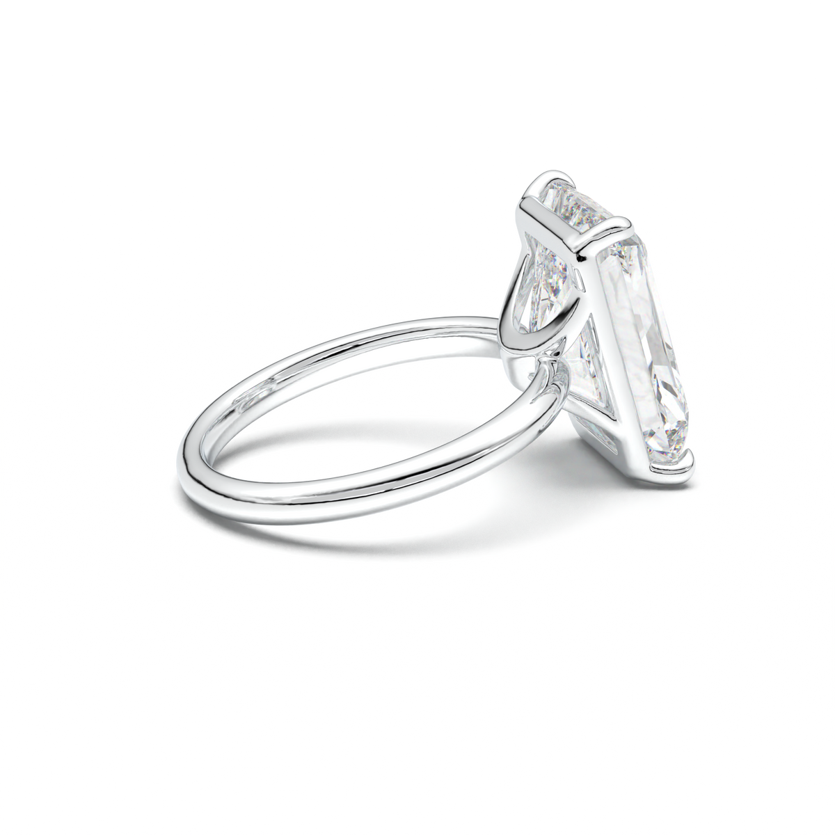 Radiant Solitaire Horseshoe Setting Engagement Ring
