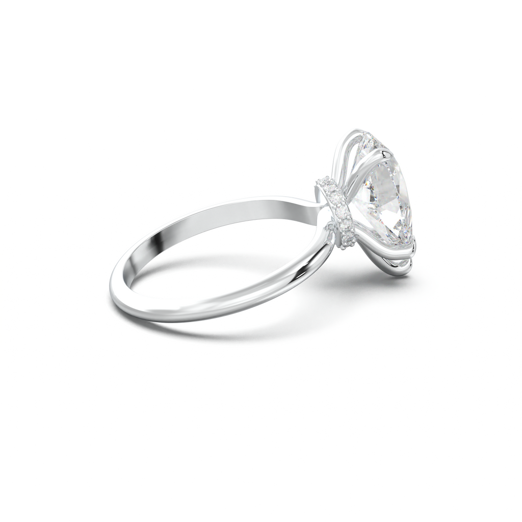 Pear Hidden Halo Engagement Ring