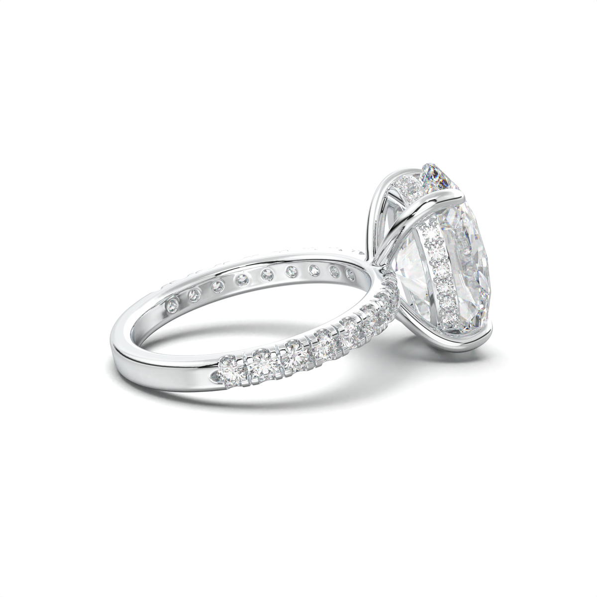 Oval Pavé Hidden Halo Engagement Ring