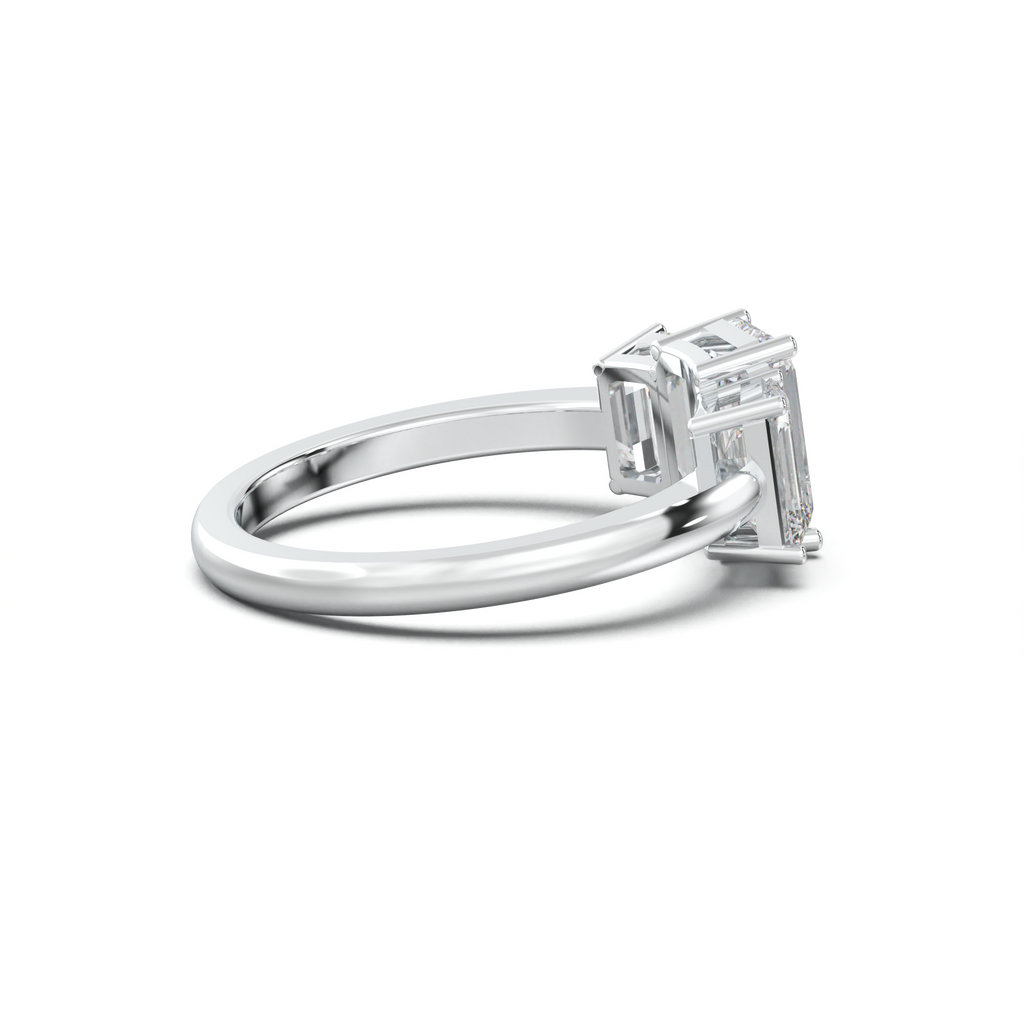 Emerald Three-Stone Engagement Ring