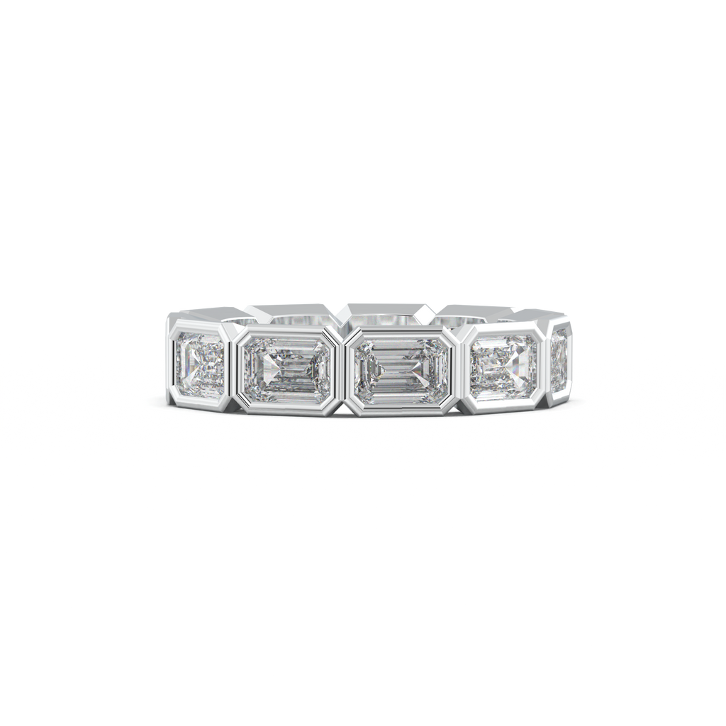Emerald-Cut Bezel-Style Eternity Wedding Band