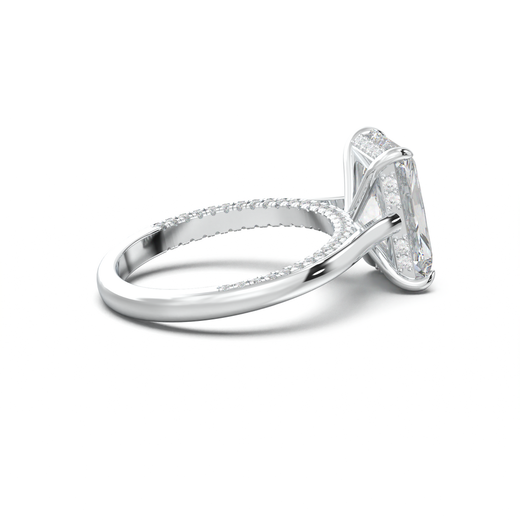 Radiant Pavé Hidden Halo Engagement Ring