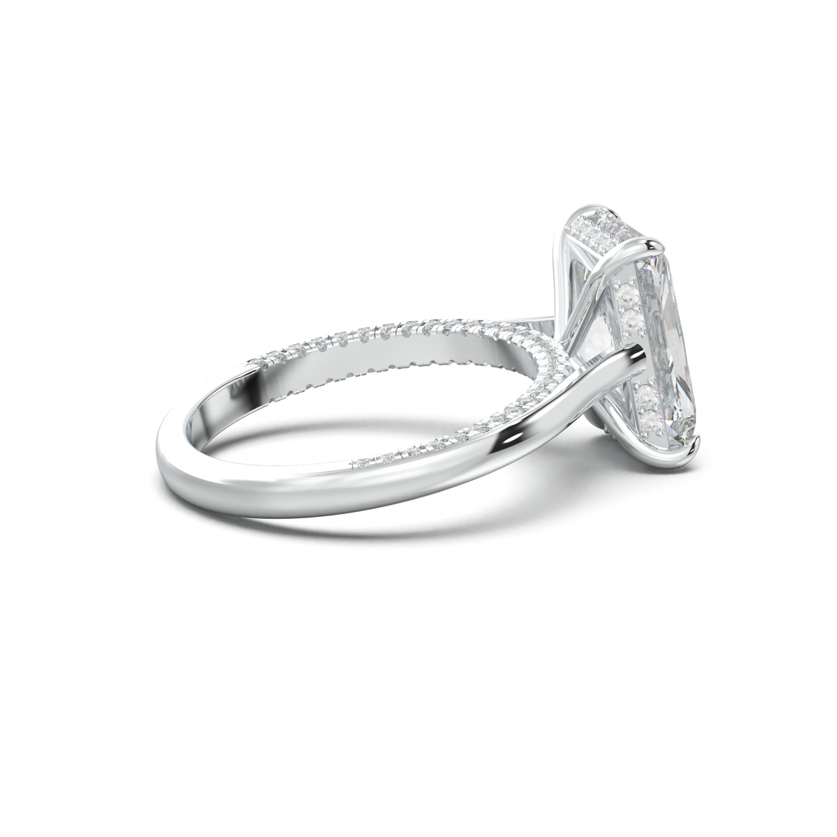 Radiant Pavé Hidden Halo Engagement Ring