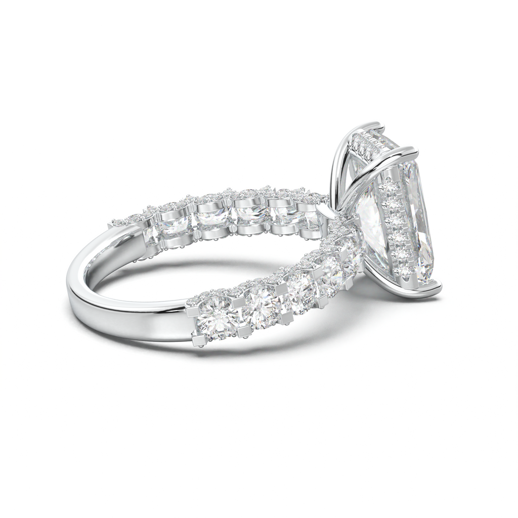 Radiant Diamond Band Engagement Ring