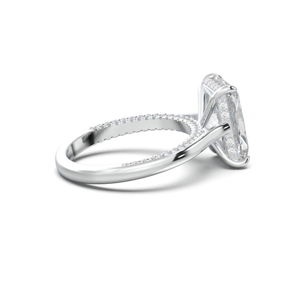 Radiant Pavé Hidden Halo Engagement Ring