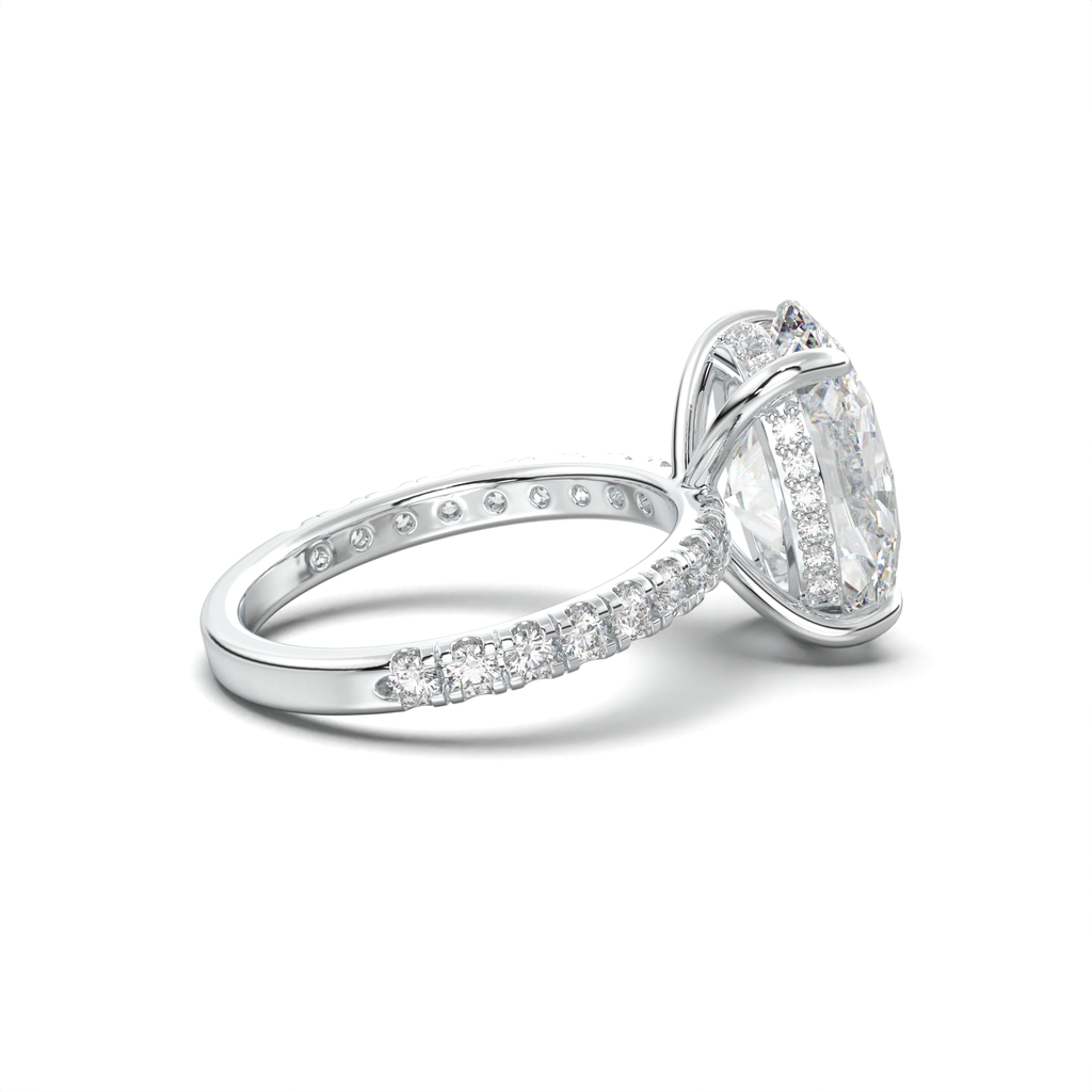 Oval Pavé Hidden Halo Engagement Ring