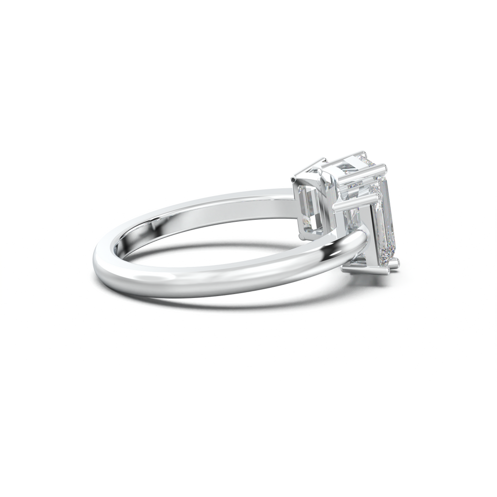 Emerald Three-Stone Engagement Ring