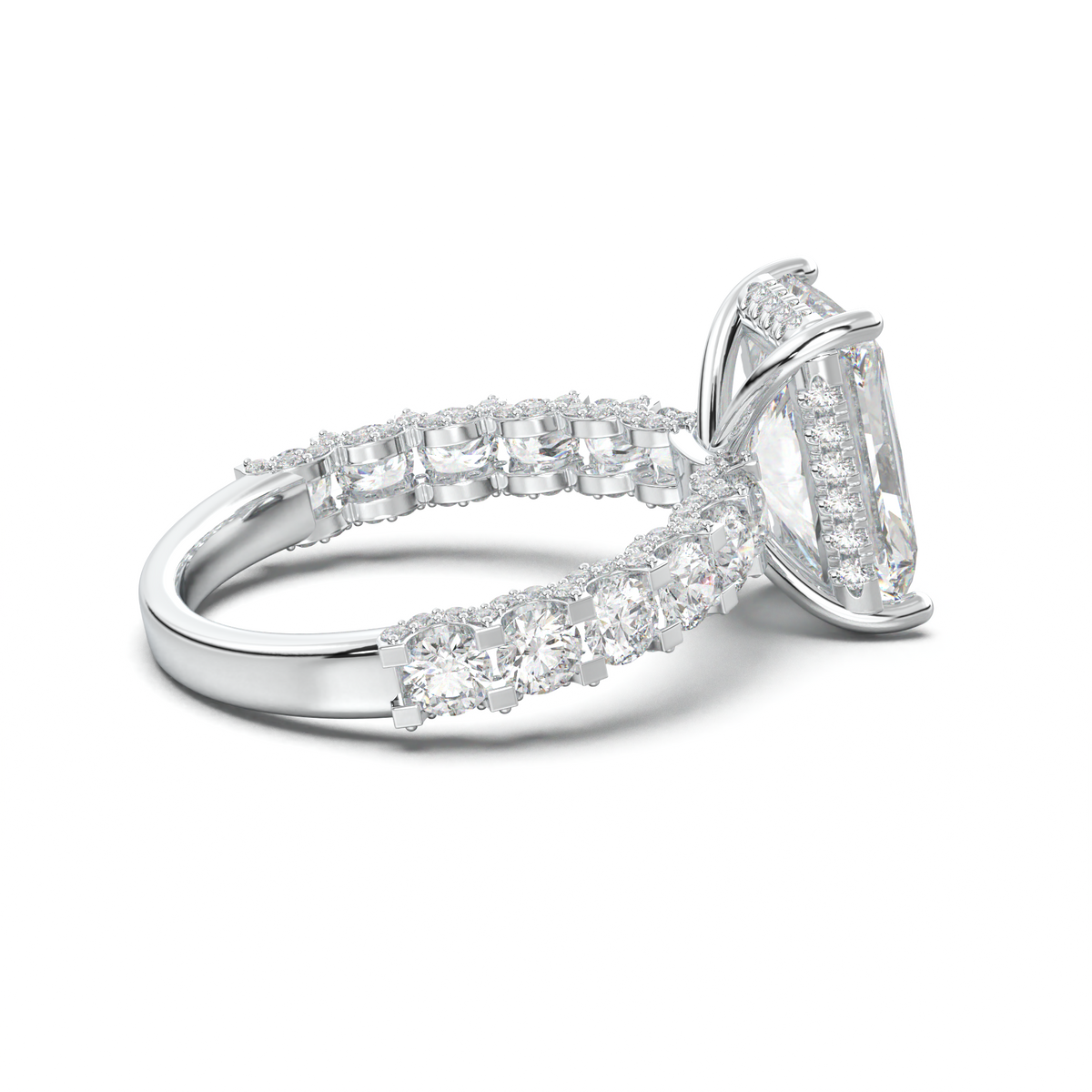 Radiant Diamond Band Engagement Ring