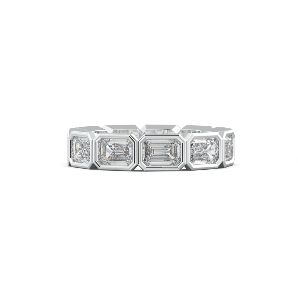 Emerald-Cut Bezel-Style Eternity Wedding Band