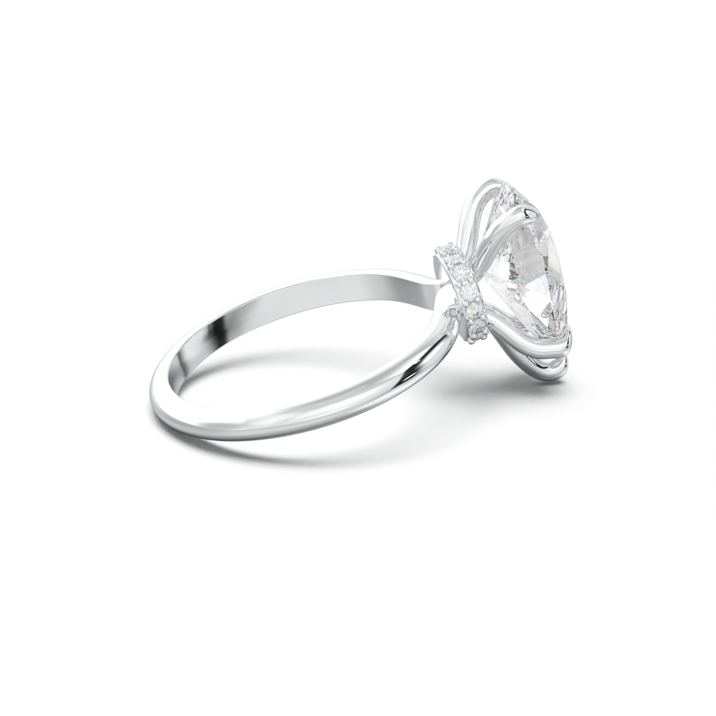Pear Hidden Halo Engagement Ring