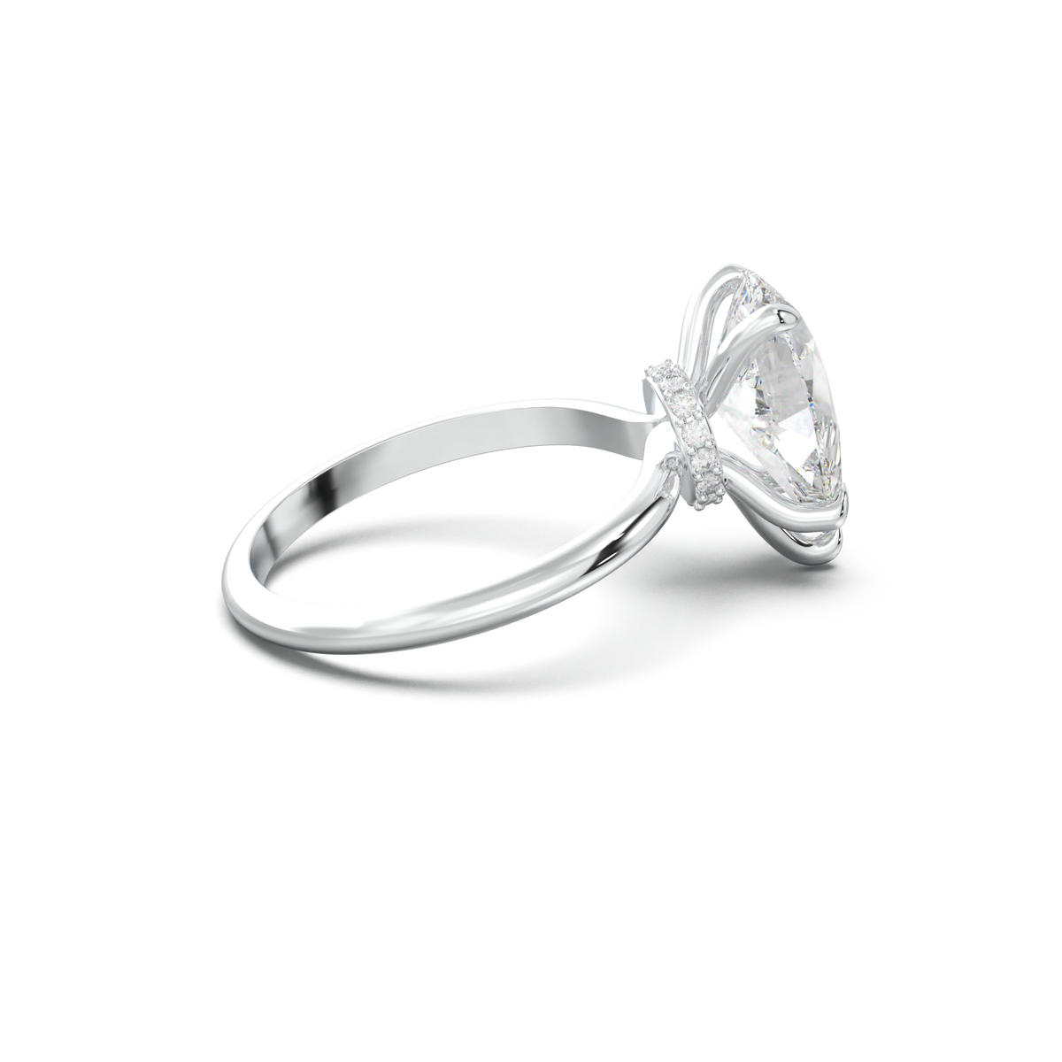 Pear Hidden Halo Engagement Ring