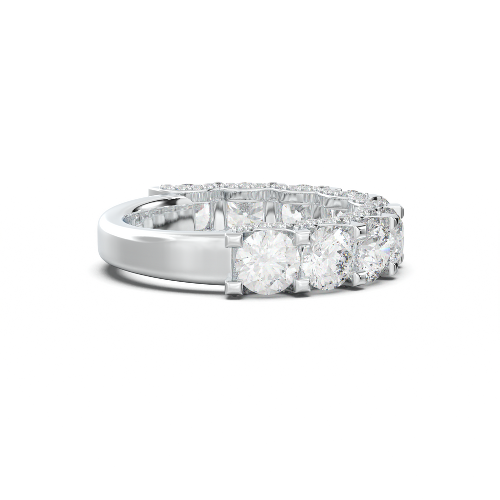 Round Diamond Pavé-Edge Wedding Band
