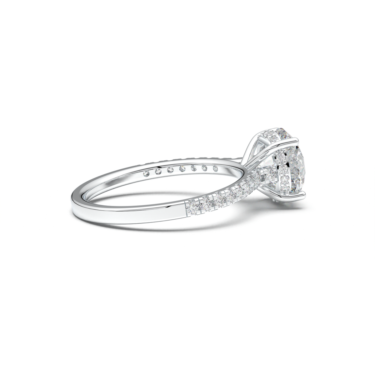 Round Pavé Engagement Ring