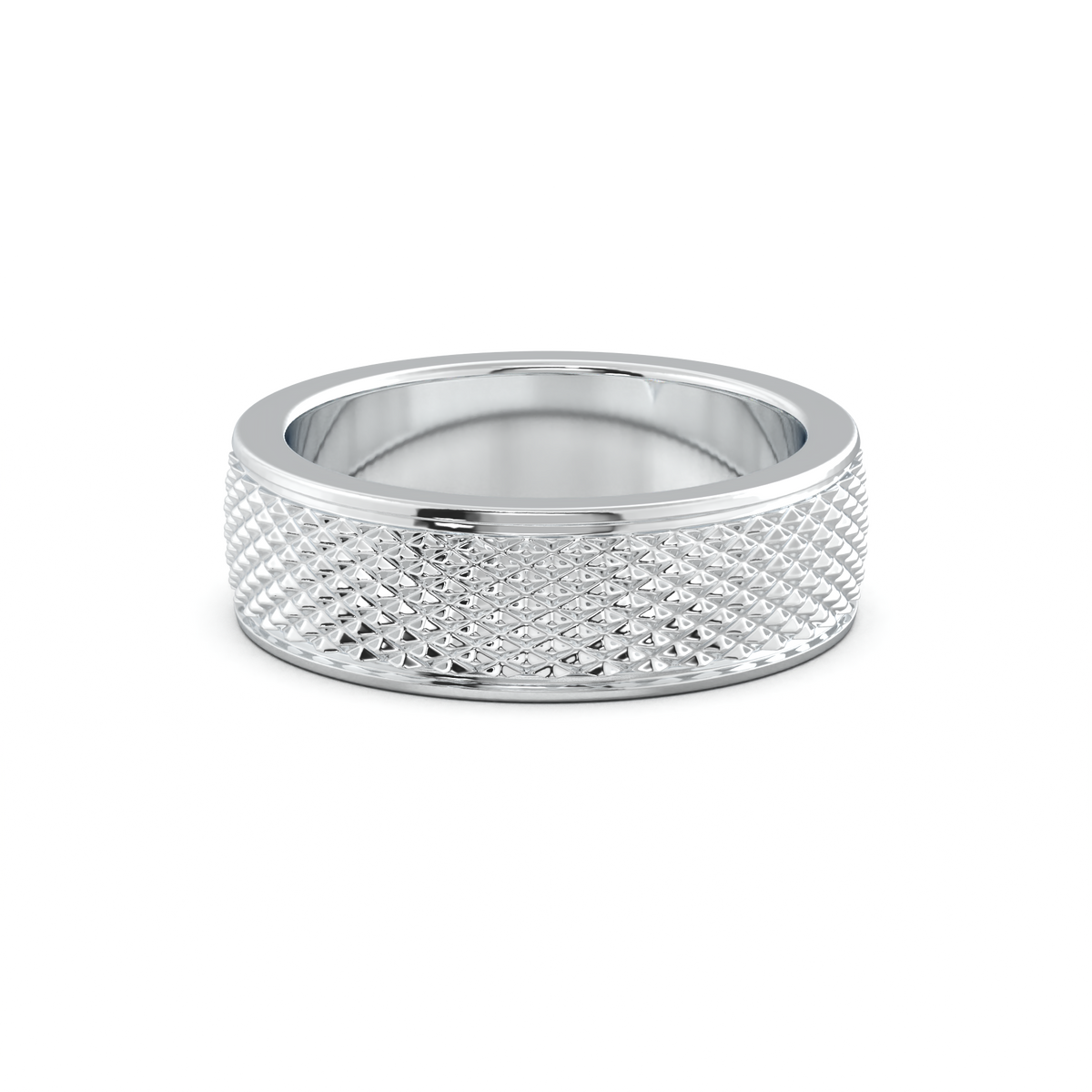 Diamond-Cut Textured Men's Wedding Band