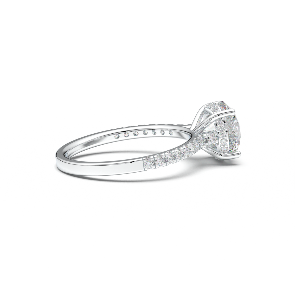 Round Pavé Engagement Ring