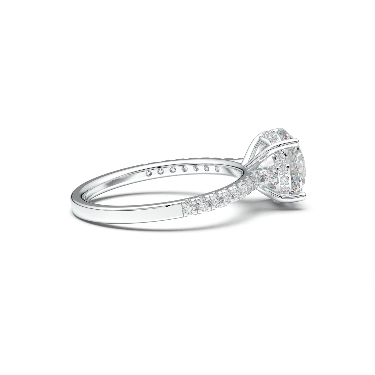 Round Pavé Engagement Ring