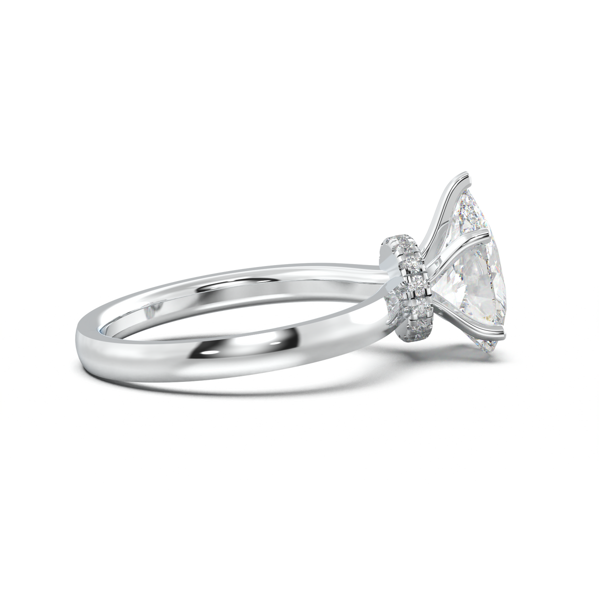 Pear Hidden Halo Engagement Ring