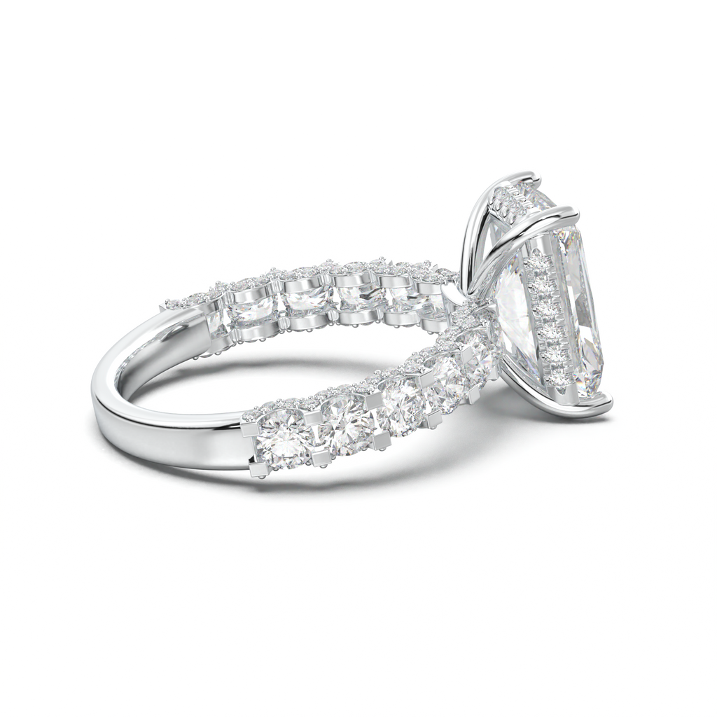 Radiant Diamond Band Engagement Ring