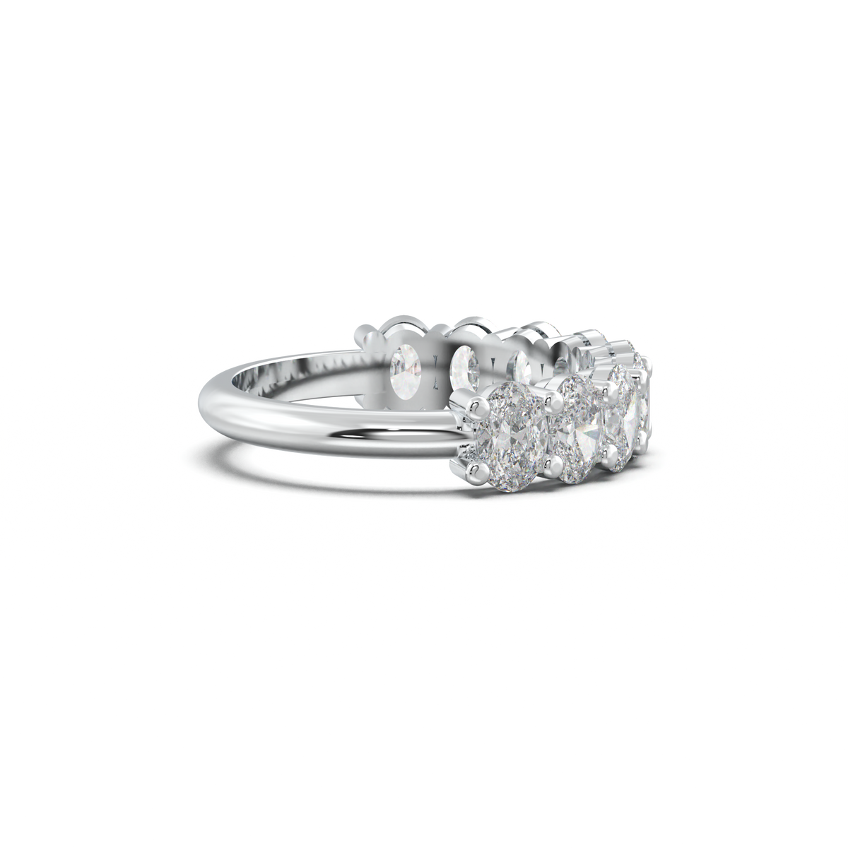 Nine-Oval Half-Eternity Wedding Band