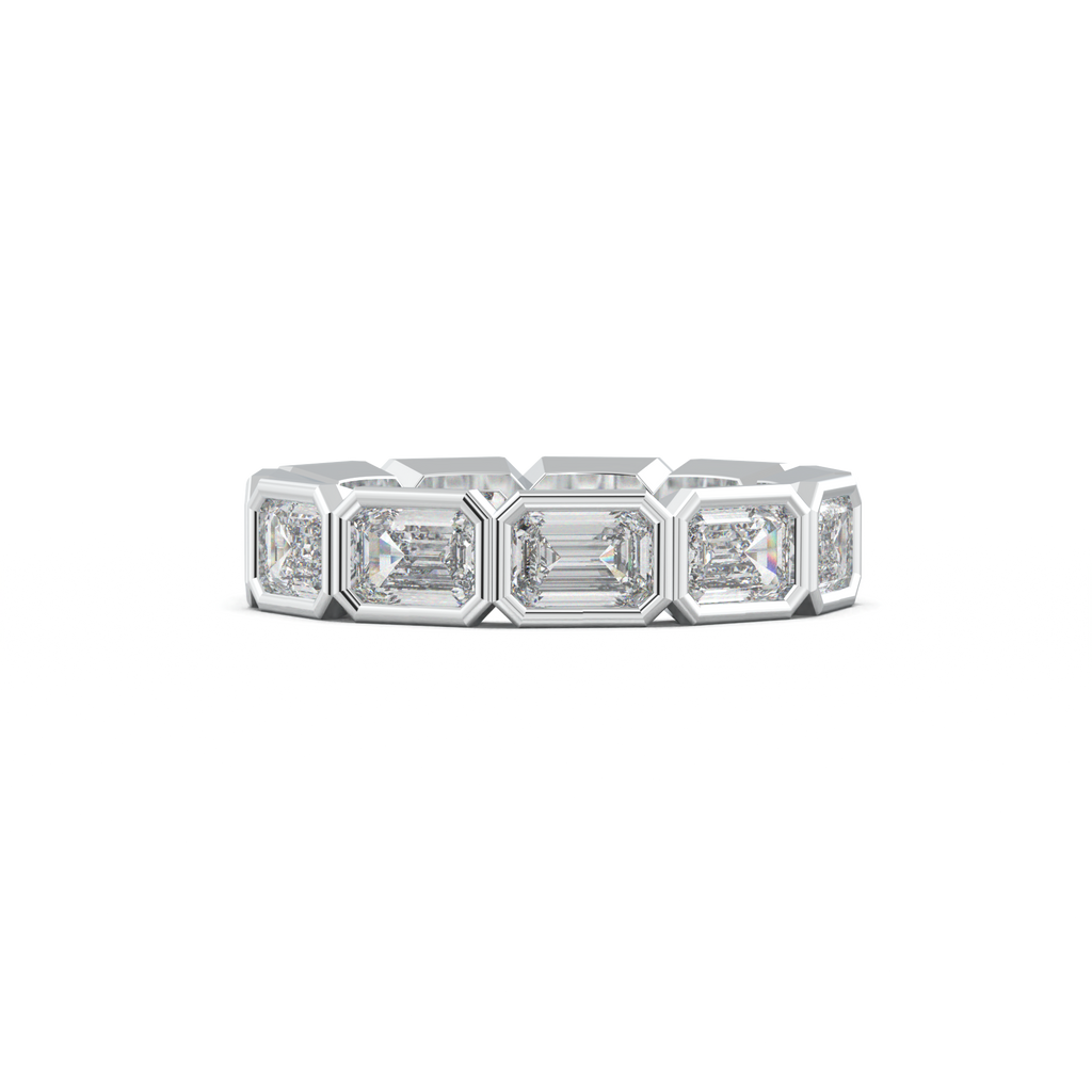 Emerald-Cut Bezel-Style Eternity Wedding Band