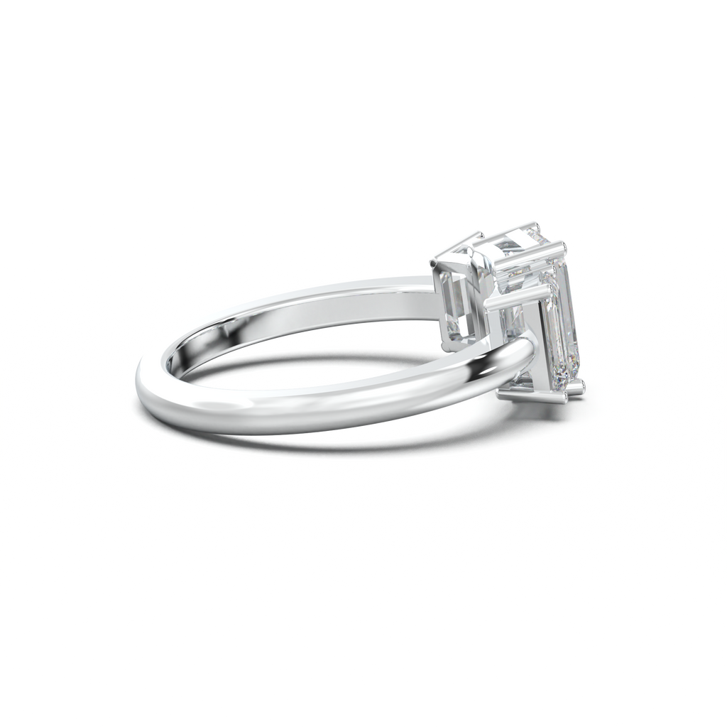 Emerald Three-Stone Engagement Ring