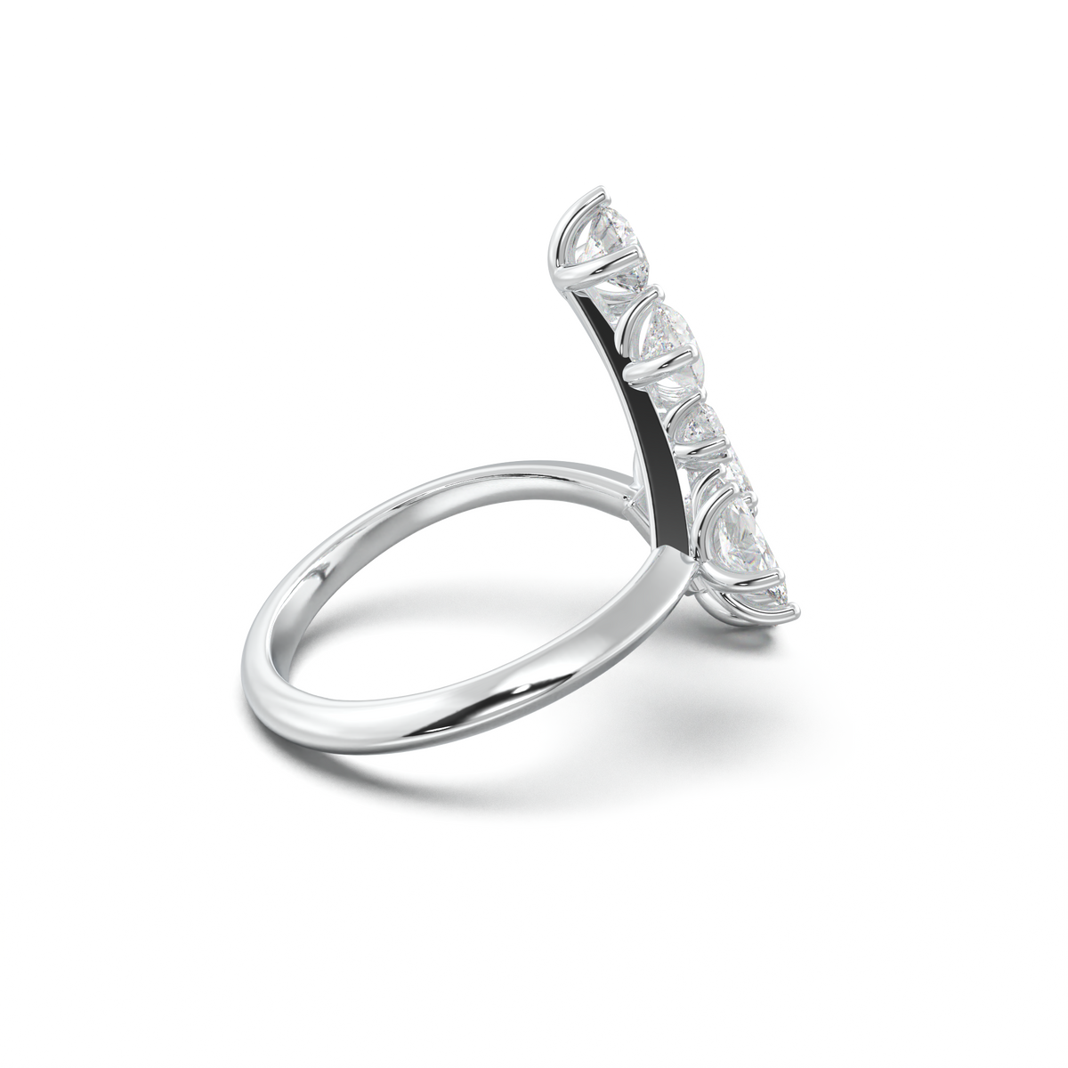 Asymmetric Mixed-Shape Diamond & Peridot Ring