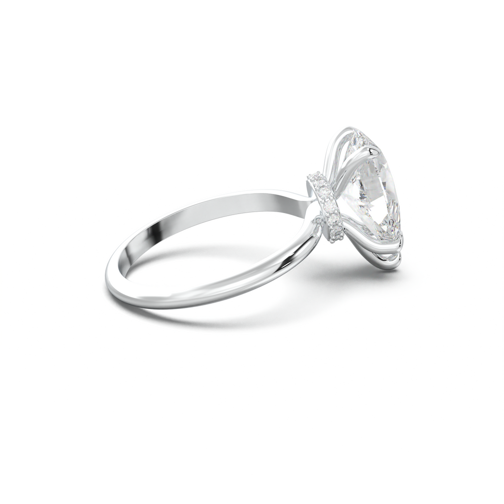 Pear Hidden Halo Engagement Ring