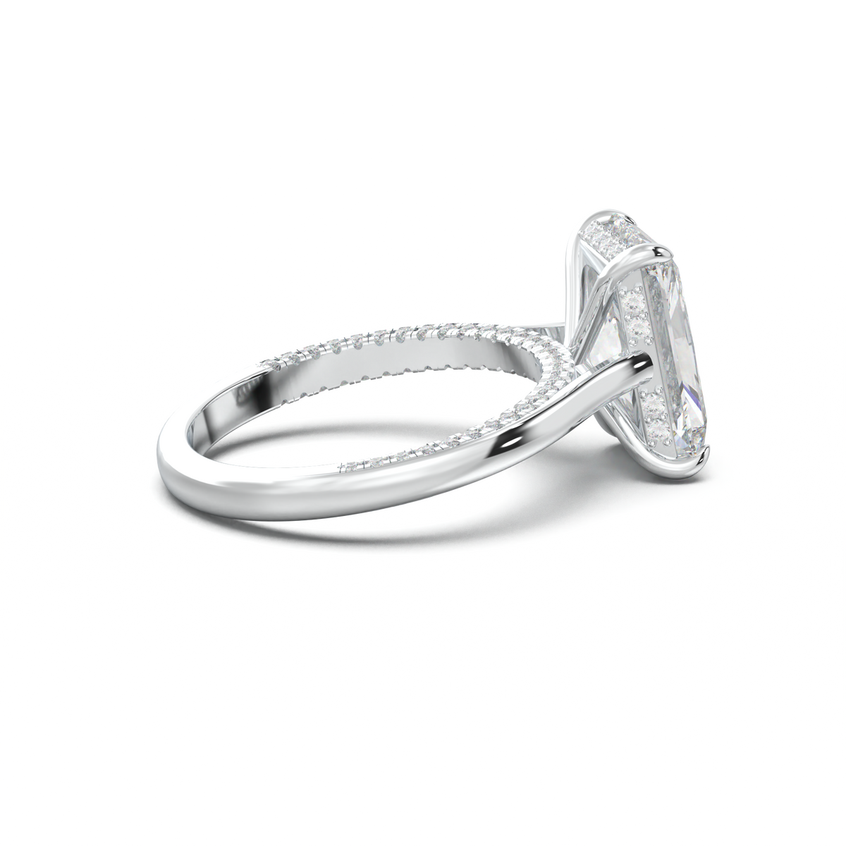 Radiant Pavé Hidden Halo Engagement Ring