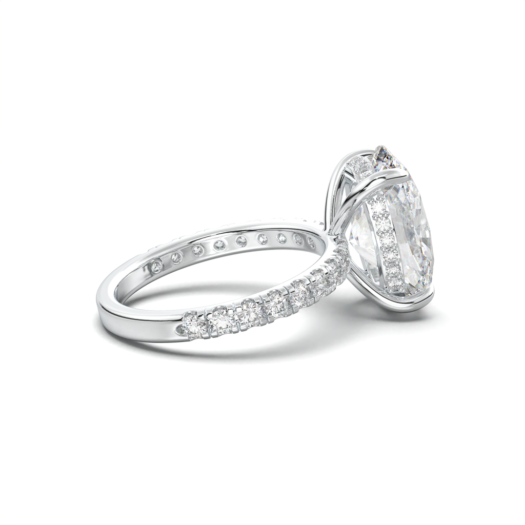 Oval Pavé Hidden Halo Engagement Ring