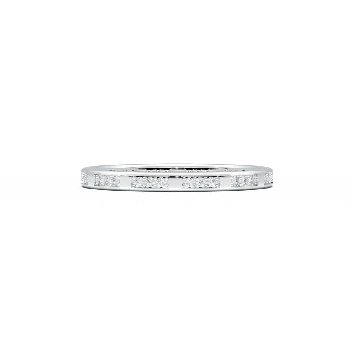 Geometric Round Diamond Wedding Band