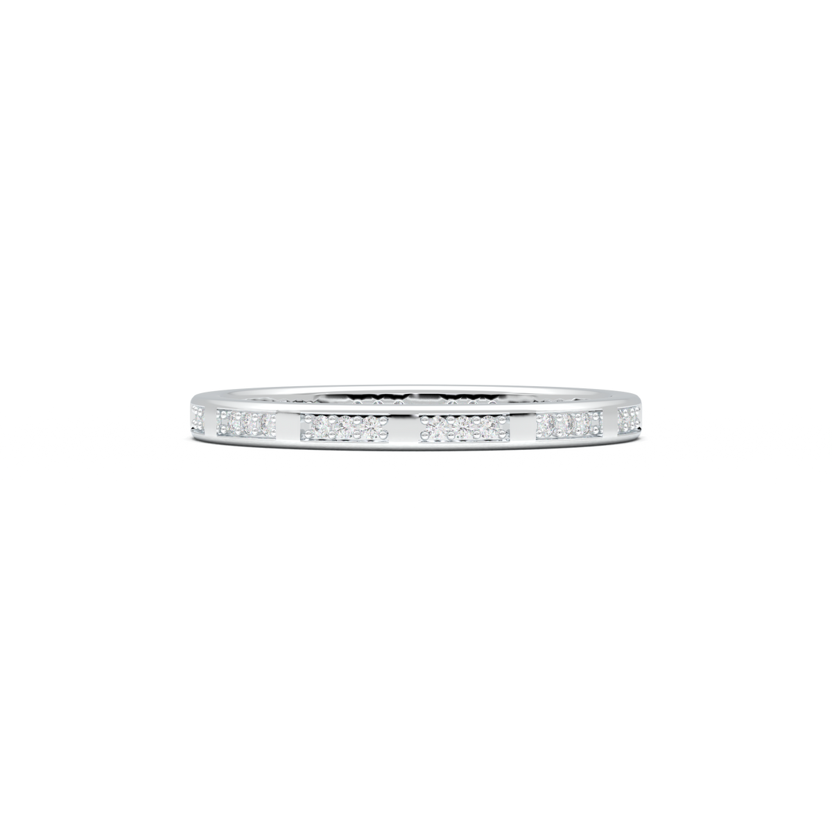 Geometric Round Diamond Wedding Band