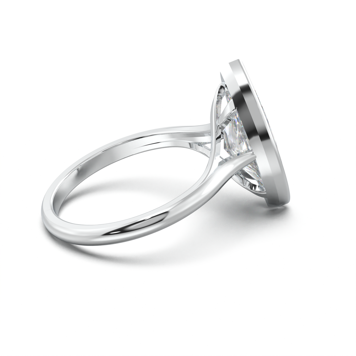 Marquise Bezel Solitaire Engagement Ring