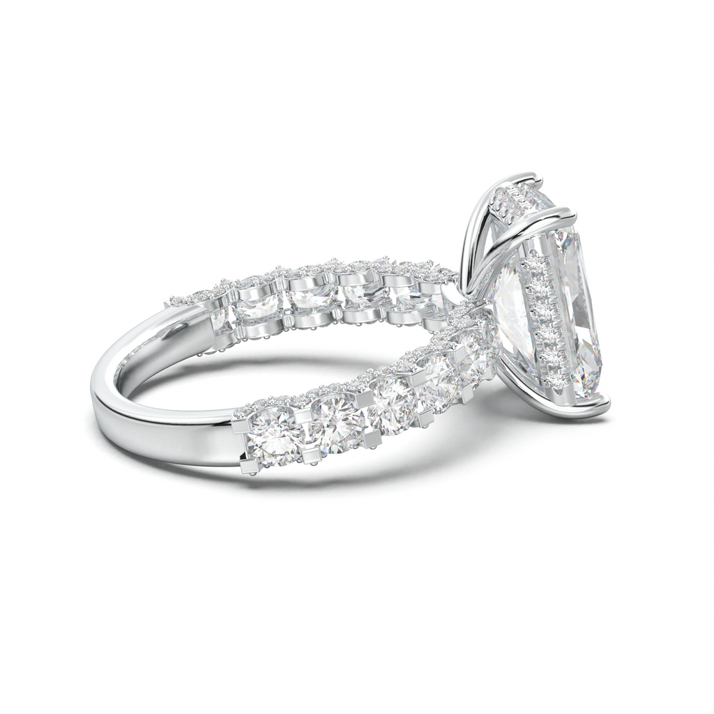 Radiant Diamond Band Engagement Ring