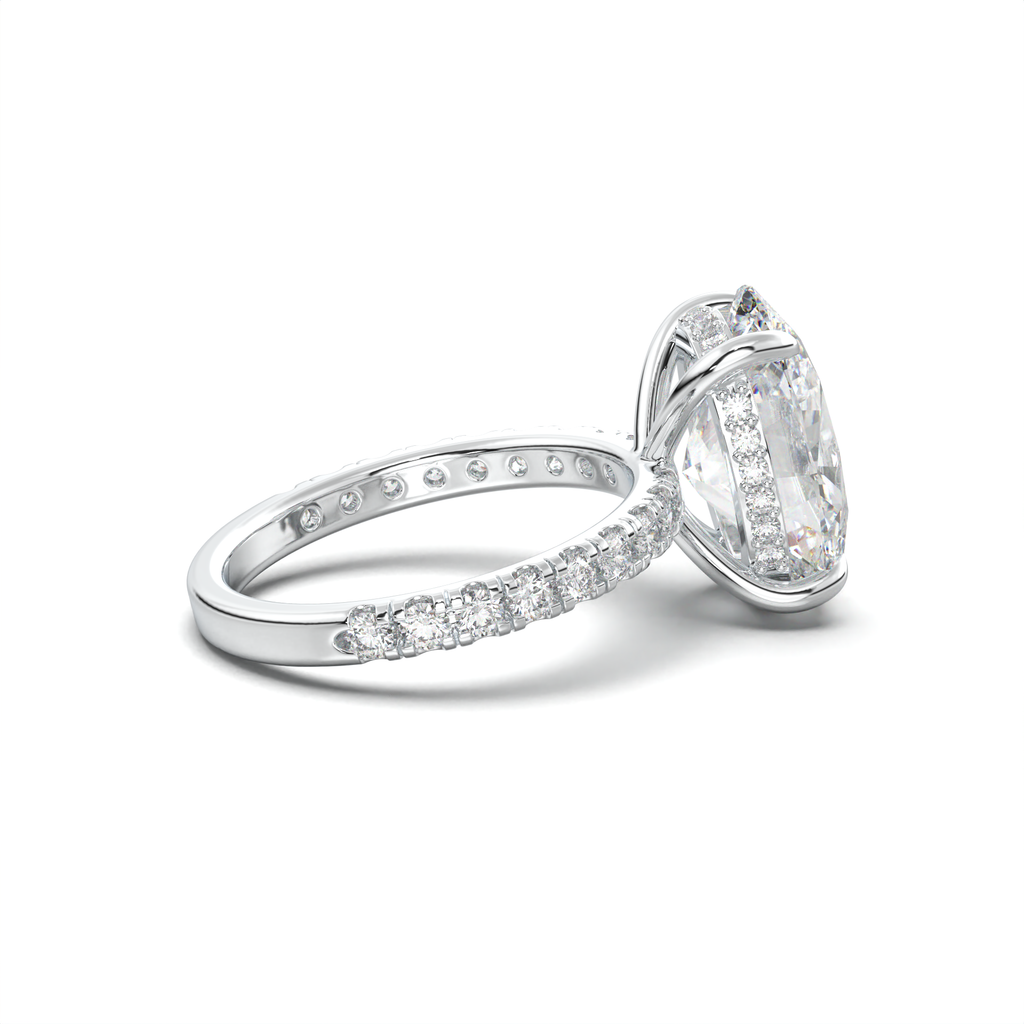 Oval Pavé Hidden Halo Engagement Ring