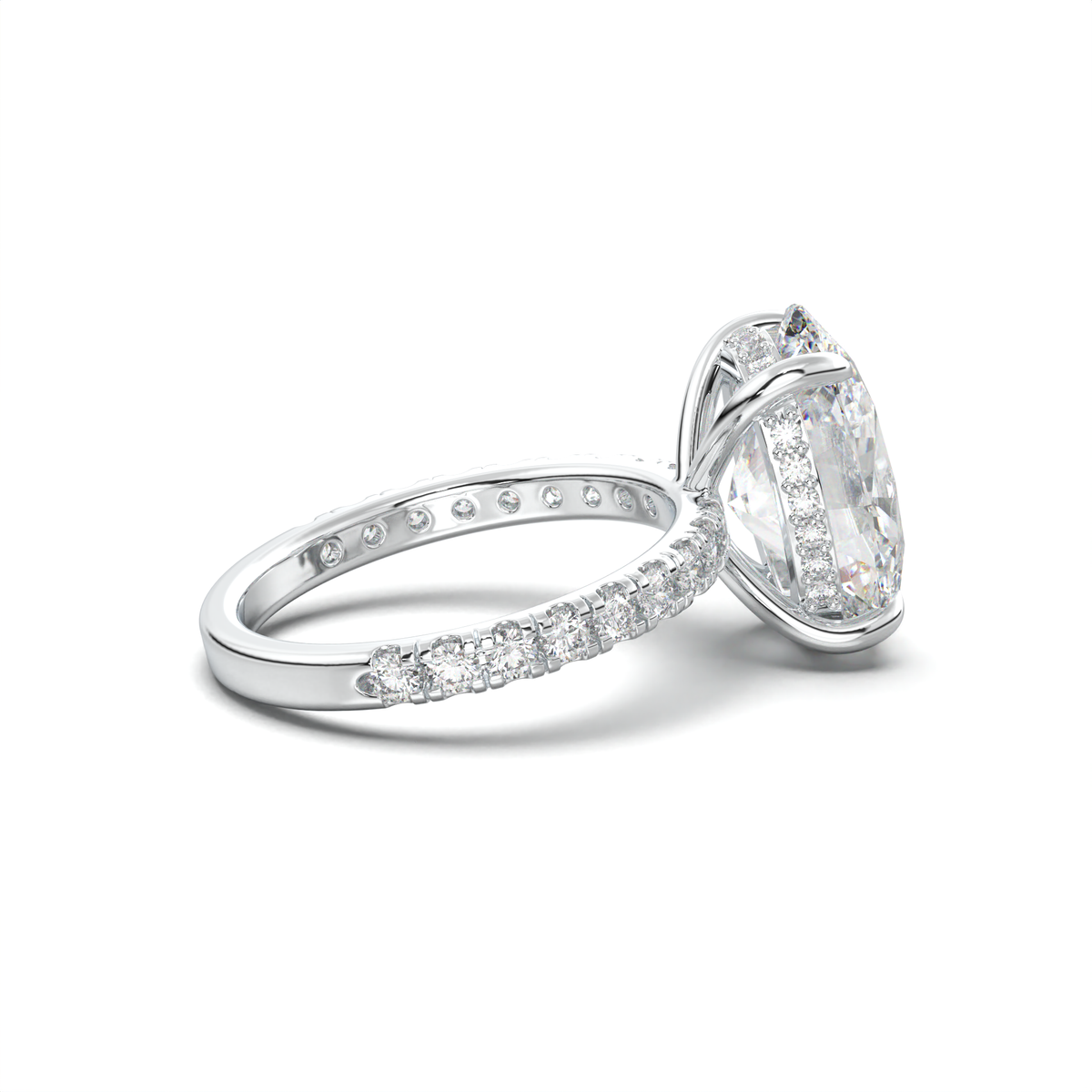 Oval Pavé Hidden Halo Engagement Ring