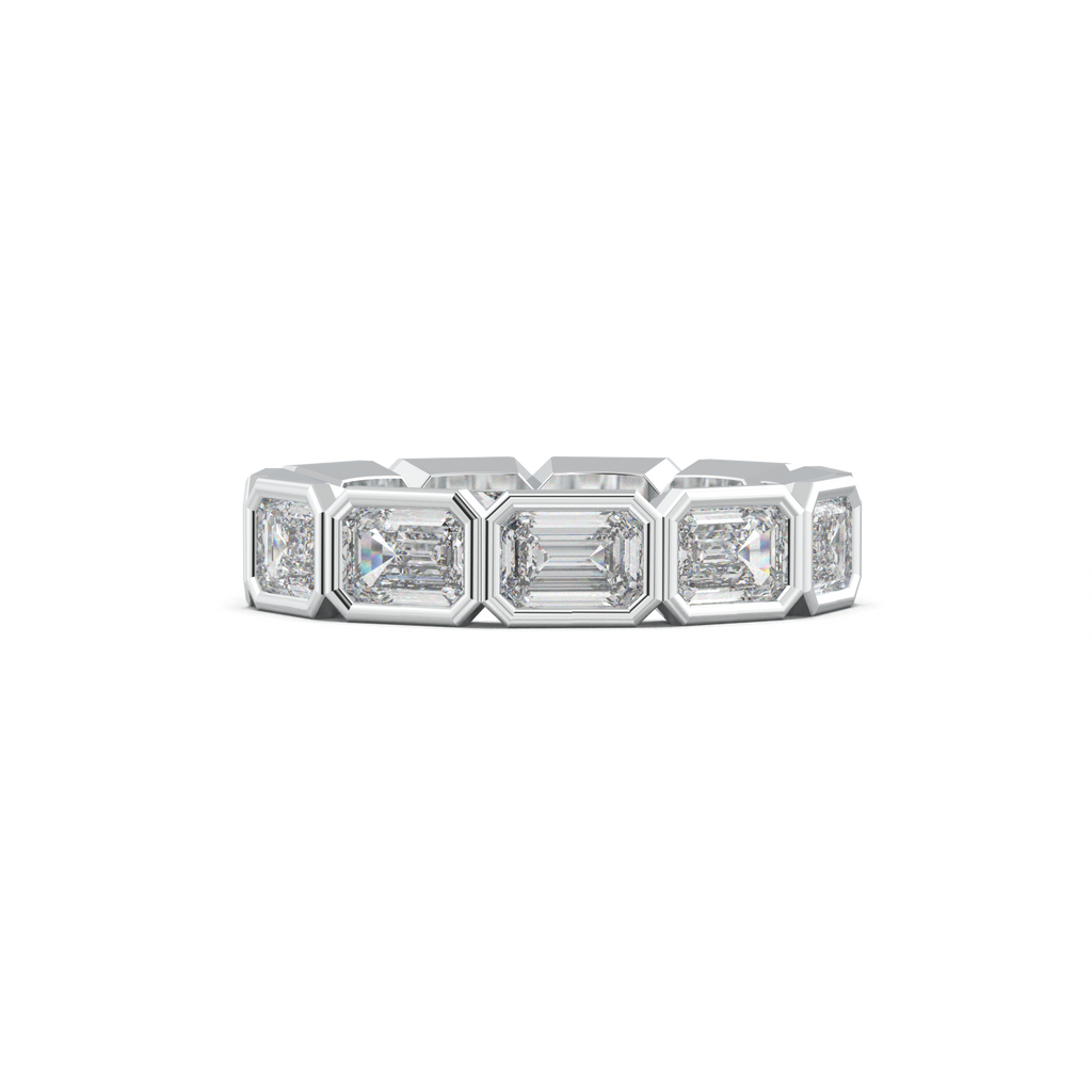 Emerald-Cut Bezel-Style Eternity Wedding Band