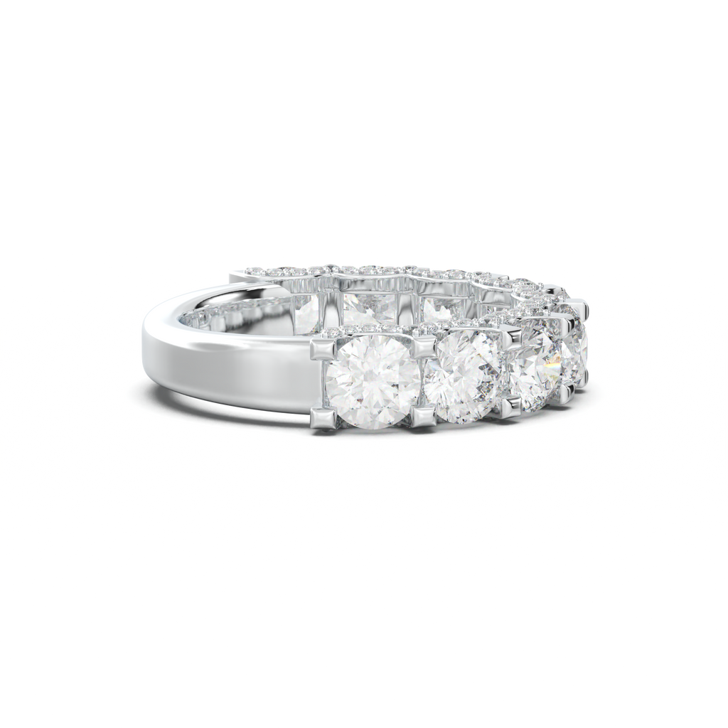 Round Diamond Pavé-Edge Wedding Band