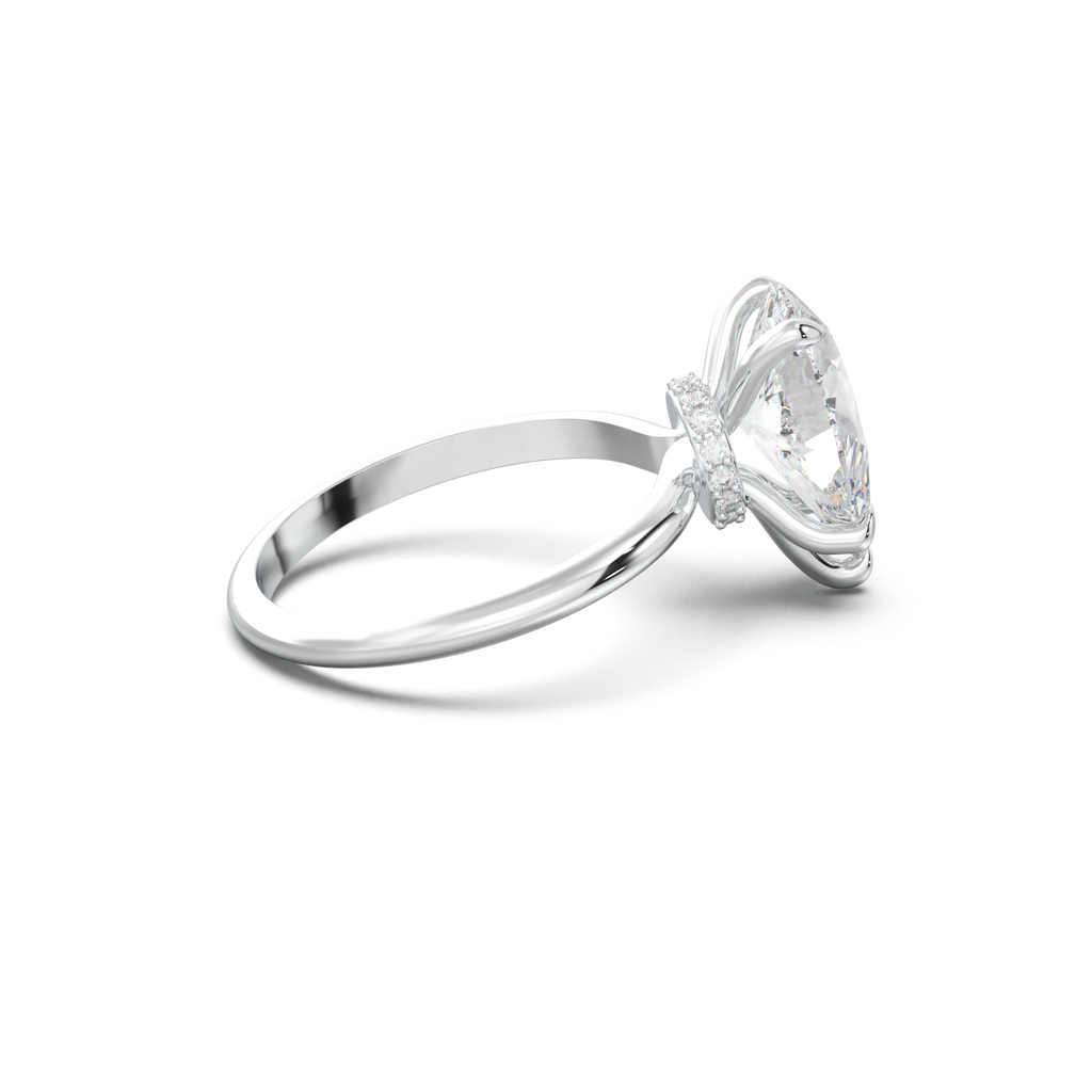 Pear Hidden Halo Engagement Ring