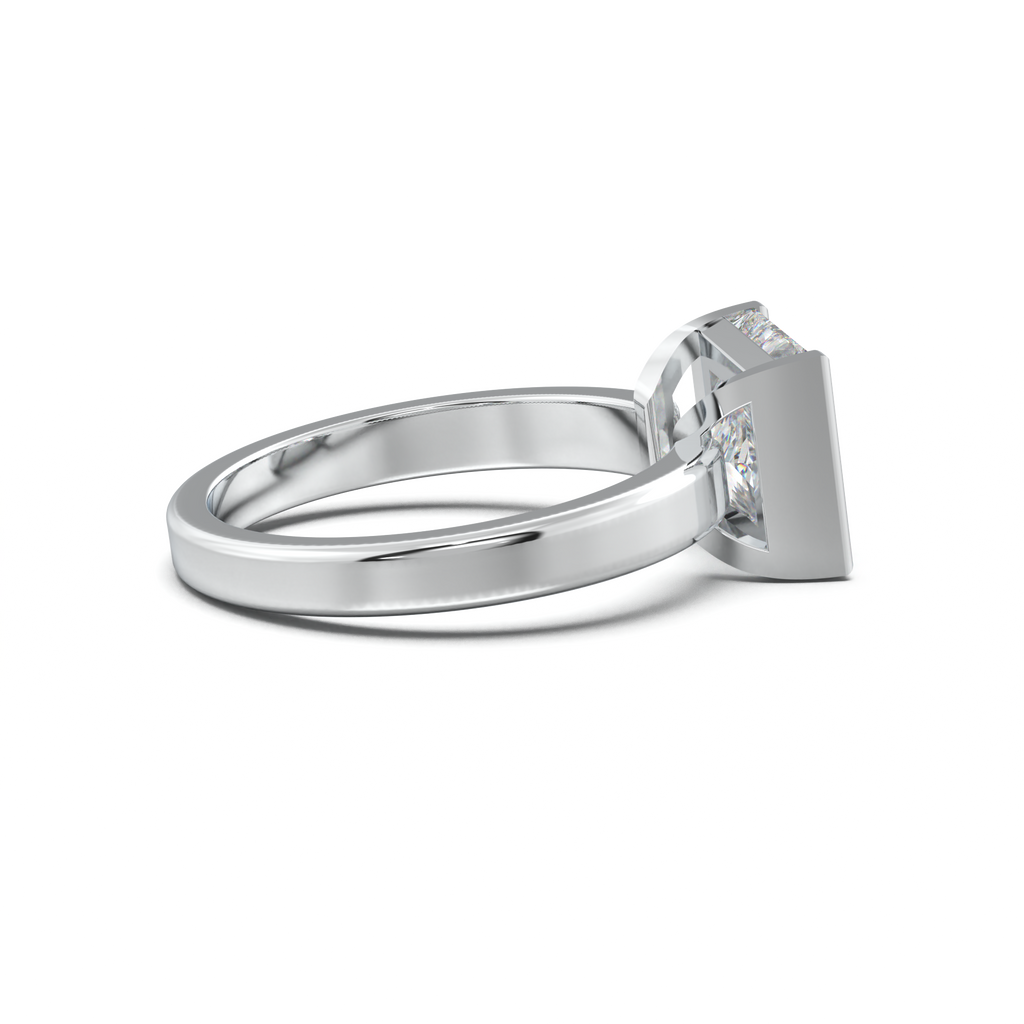 Princess Half-Bezel Engagement Ring