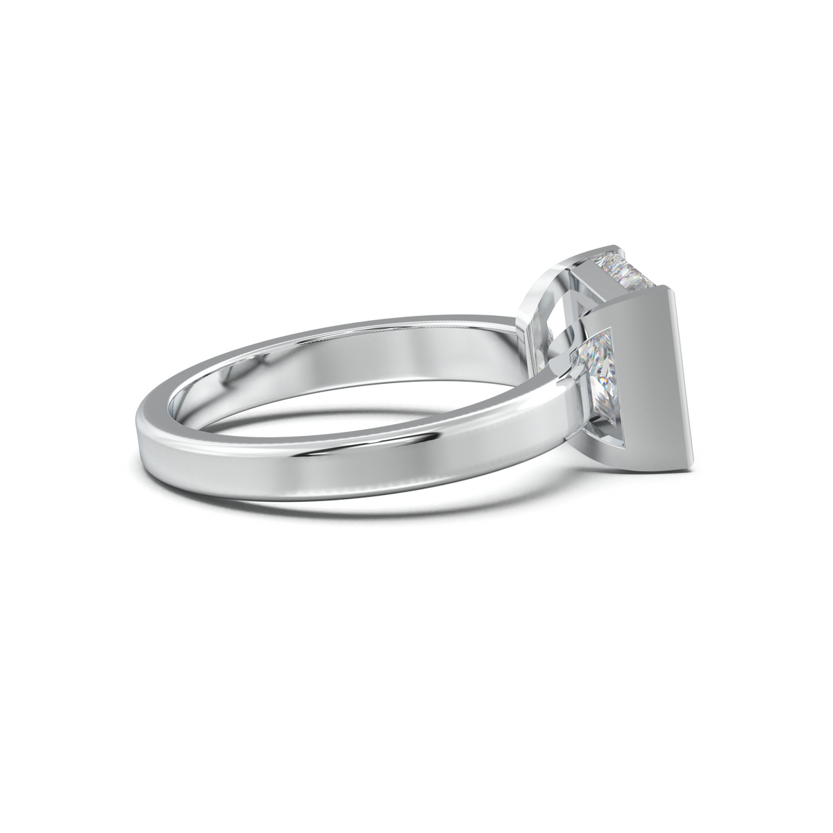 Princess Half-Bezel Engagement Ring