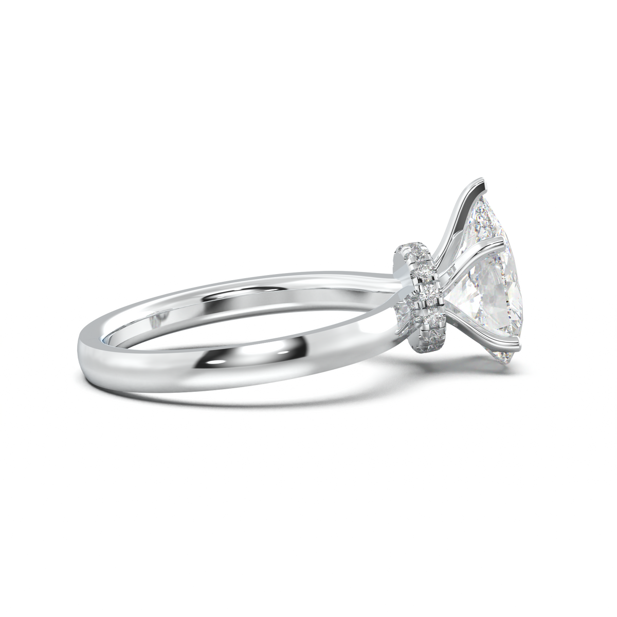 Cushion Hidden Pavé Engagement Ring