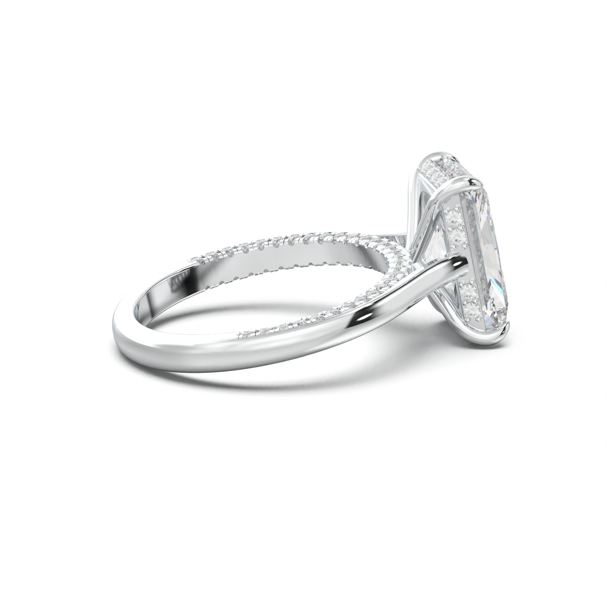 Radiant Pavé Hidden Halo Engagement Ring