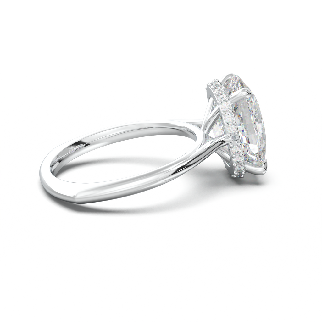Cushion Hidden Halo Engagement Ring