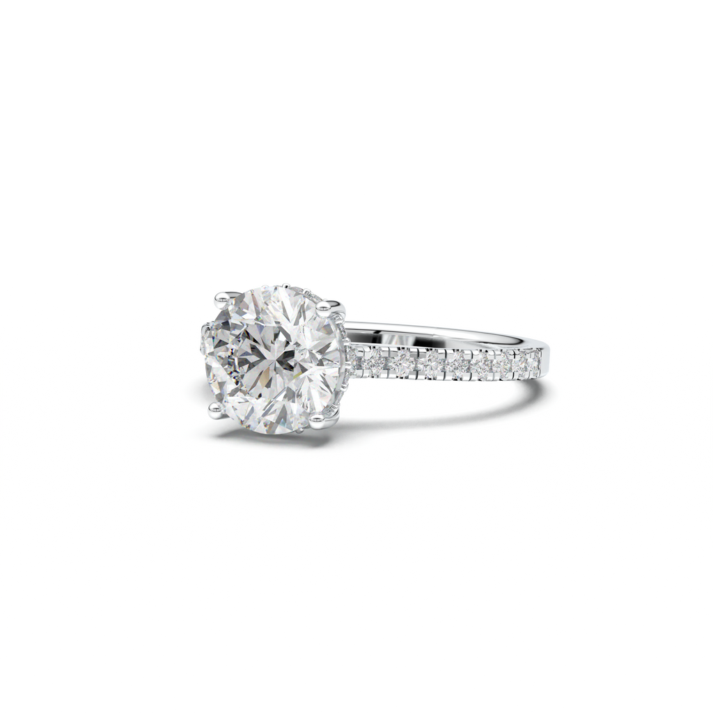 Round Pavé Engagement Ring