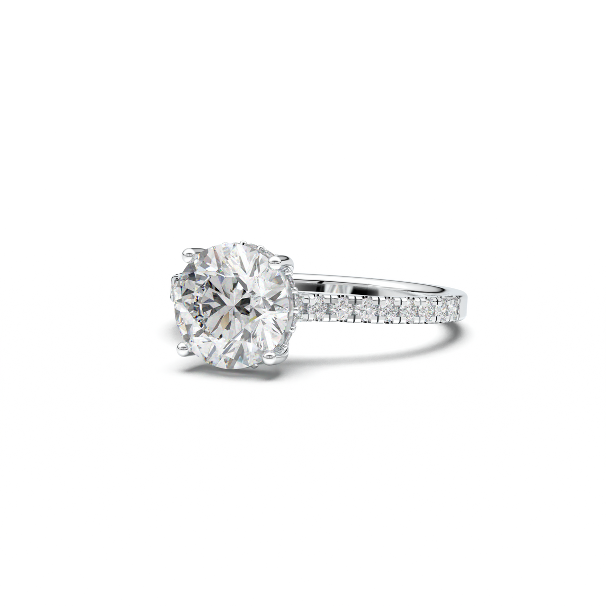 Round Pavé Engagement Ring