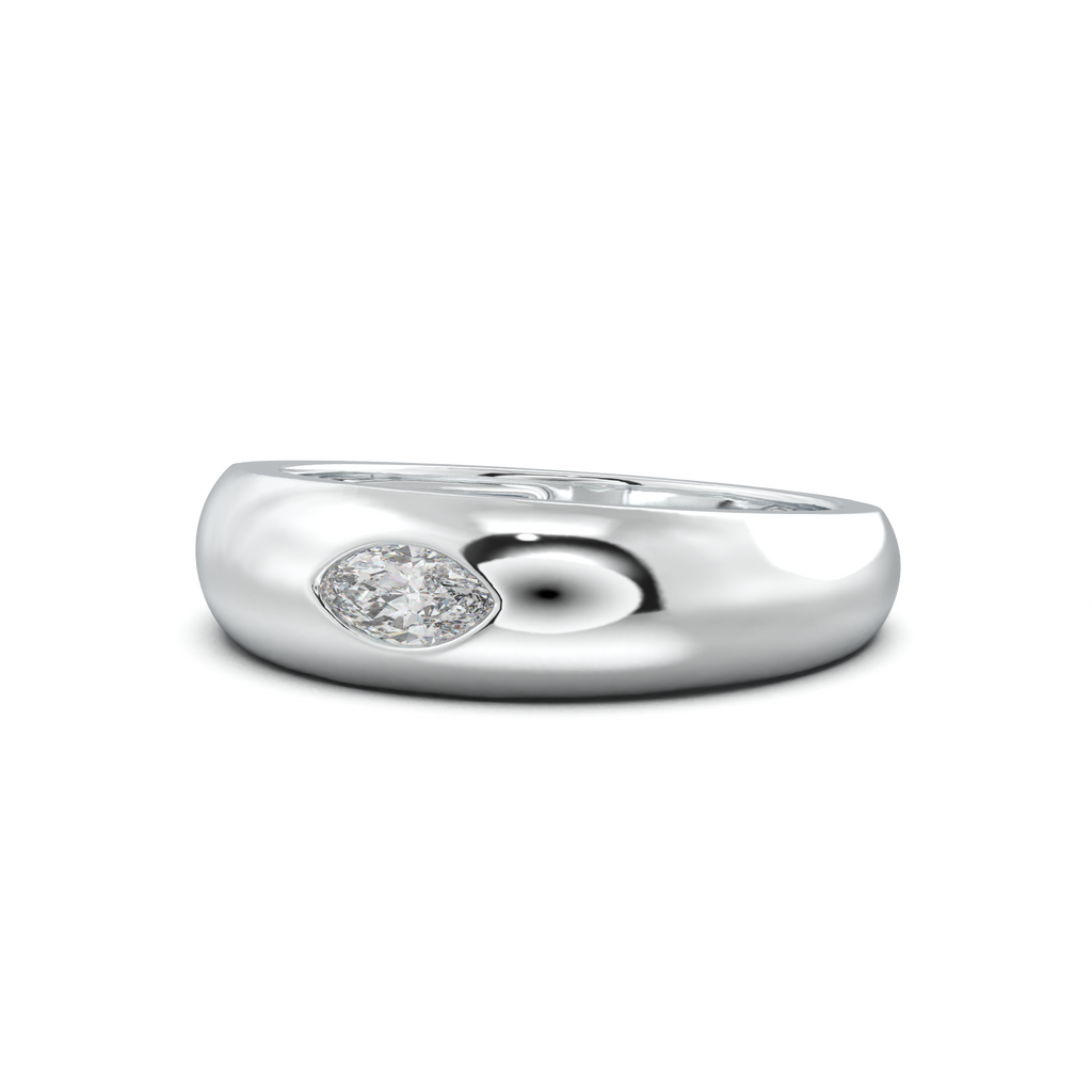 Flush-Set Marquise Men's Band